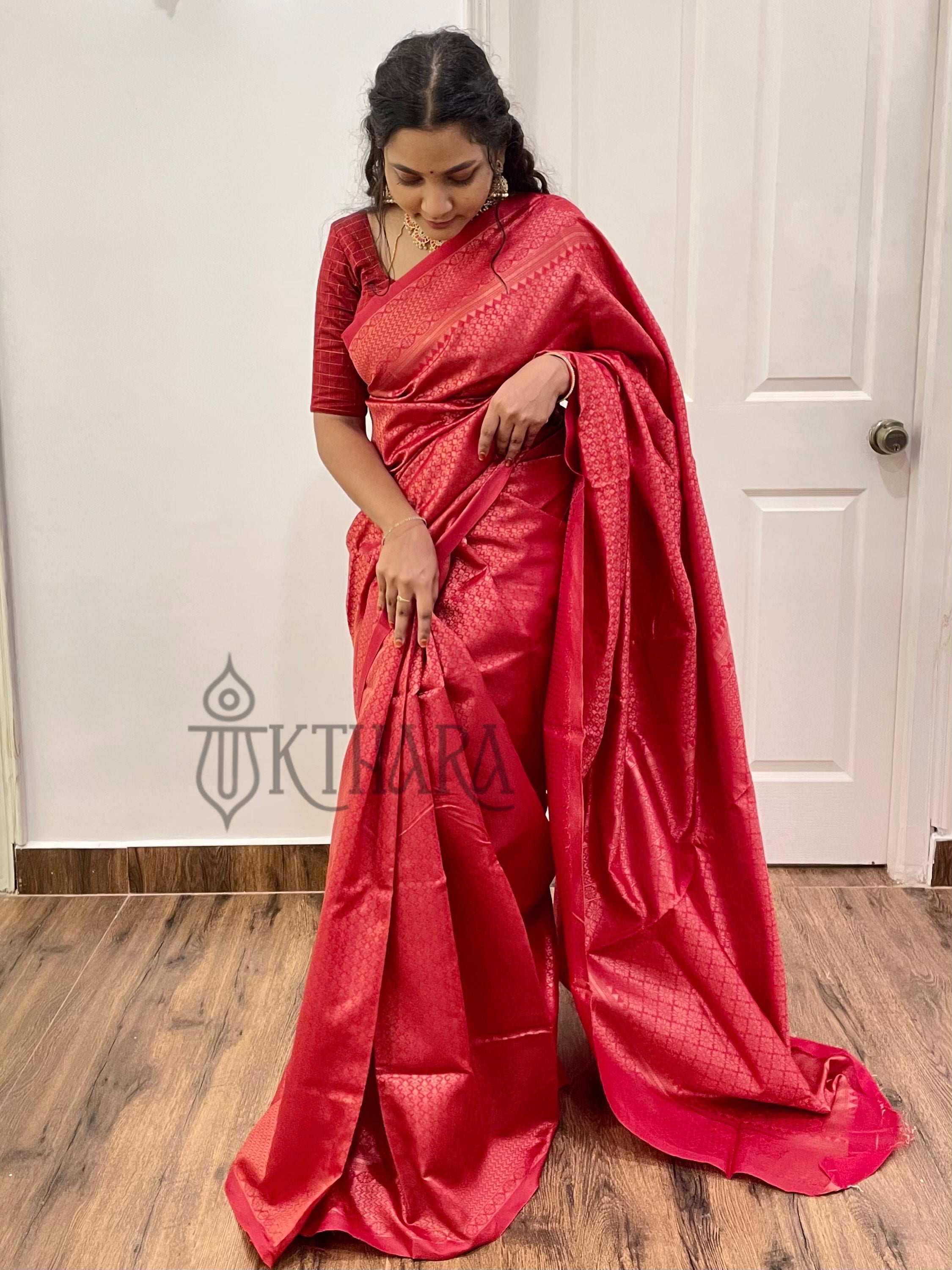 Red Semi Silk Saree