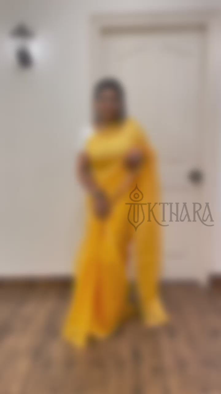 Yellow Mul Chanderi Saree